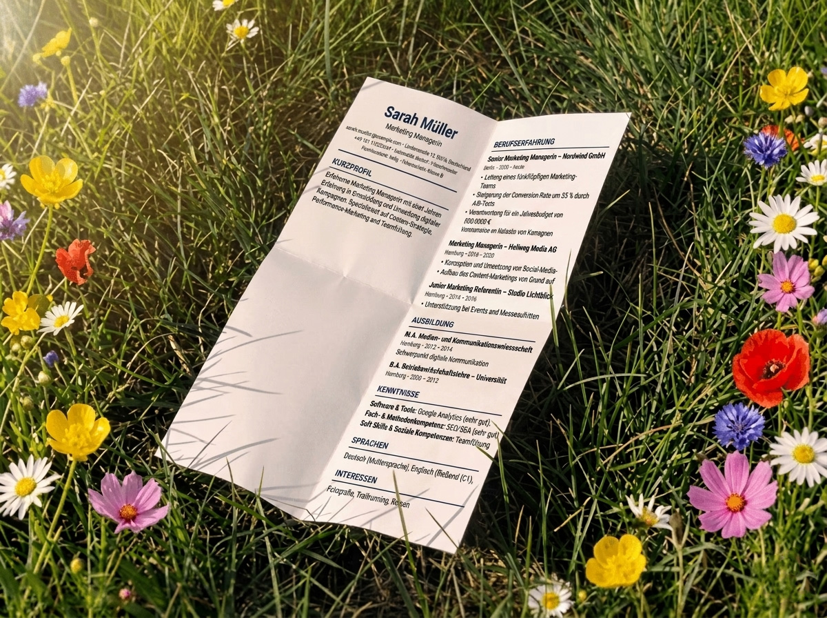 CV on a flower meadow